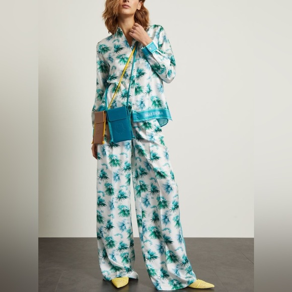 NWT Max Mara 100 % Silk Blouse & Matching Pants Set Size: M US4/6 Spring/Summer - Picture 3 of 17